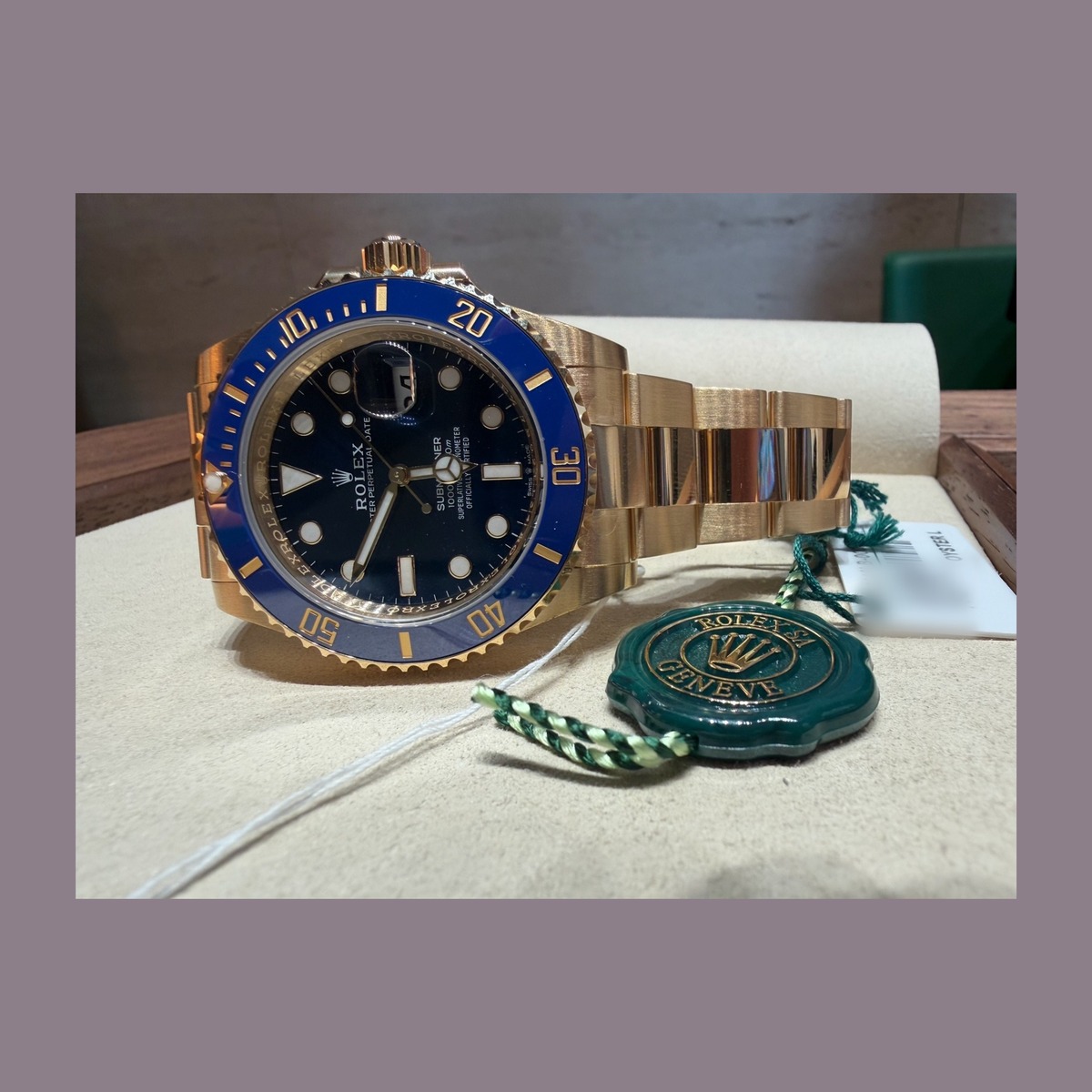 Rolex Submariner 126618LB with original green Rolex Geneve seal and hang tag
